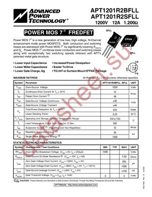 APT1201R2BFLLG datasheet  